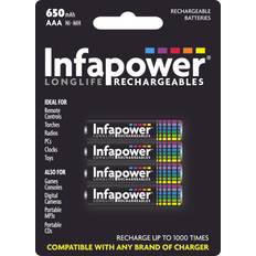 Infapower B001 Rechargeable AAA Ni-MH Batteries 650mAh