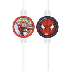 Articoli per Feste Marvel 4 cannucce Spiderman Crime Fighter riciclabili