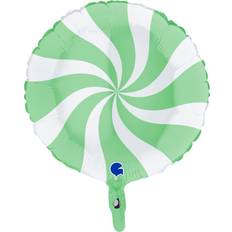 White Animal & Character Balloons Heliumballong Swirly vit och pastell-grön