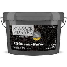 Deckenfarbe - Für Innenräume Malerfarbe Schöner Wohnen trendstruktur effektfarbe glimmer-optik effektlasur Wall Paint, Ceiling Paint Gold 1L