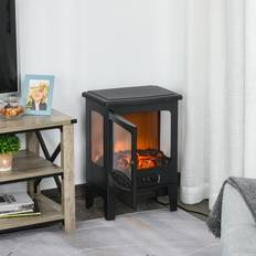 Homcom Electric Fireplaces Homcom 900W,1800W Freestanding Electric Fireplace with Adjustable Artificial Flame Black