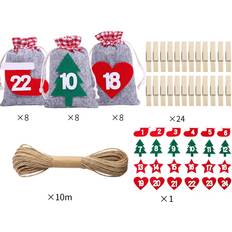 Advent Calendars XYLFLY D 24Days Christmas Advent Calendar Bags Gift DIY