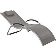 Aluminium Sun Chairs Garden & Outdoor Furniture OutSunny Lounger 84B-572V70 Texteline, Sponge