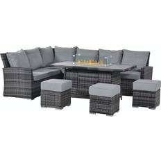 Maze Rattan Garden Kingston Grey Corner House Patio Dining Set