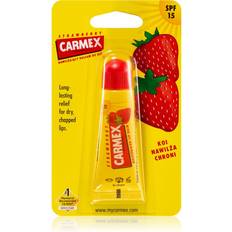 Carmex Strawberry Läppbalsam i en trycktub SPF 15