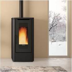 Chimeneas Extraflame Nordica Estufa De Pellets De Leña 10kw Negra Teoremanoir