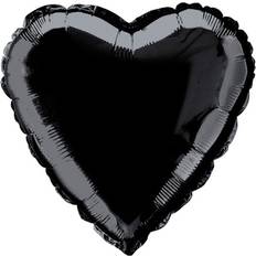 Musta Teksti- ja Teemakuplat Unique Black Foil Heart Balloon