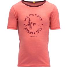 Merinowol T-shirts Devold Kid's Force Merino T-shirt - Coral