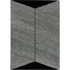 Tæpper & Skind NJRD Rectangles Uldtæppe Sort 200x300 cm Sort cm