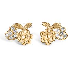 Blossom Copenhagen Flower 9 Karat Guld Örhängen Med Zirconia