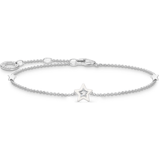 Enamel Bracelets Thomas Sabo Star Charm Chain Bracelet, Silver