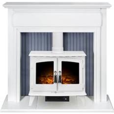 Electric stove suite Adam Florence Fireplace Surround & Woodhouse Electric Stove with Flat to Wall Fitting White