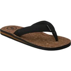 Canvas Flip-Flops Foamlife Mully Cork Mens Flip Flops Black-UK