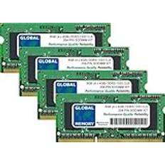 Global Memory 4GB 4 x 1GB DDR3 1333MHz PC3-10600 204-PIN SODIMM MINNE RAM KIT FÖR INTEL IMAC MITTEN 2010 MITTEN 2011