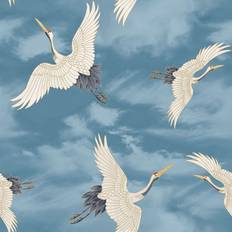 Cranes Wallpaper Blue 206513