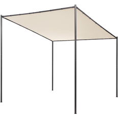 Beliani Paviljonger & Tillbehör Beliani Trädgårdspergola Vimino Lusthus Gazebo Beige Svart