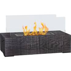 Homcom Ethanol kamin, tischkamin, 1000btu tischfeuer, 0,15l bio-ethanol kamin, grau Grau Innenbereich