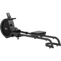 Rowing Machines Homcom Rowing Machine with 16 Level Adjustable Resistances Magnetic Foldable Rower w/ 2 Aluminium Slide Rails, Digital Monitor for Use, Gym