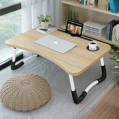 CMY Brown Laptop Desk Laptop Bed Tray Table Large Foldable Laptop Notebook Stand Desk with Ipad and Cup Holder