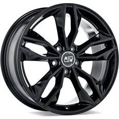 17" Car Rims MSW 71 Alloy Wheels In Gloss Black Set Of 4 17 x 7.5 Inch ET50 5x112 PCD 73mm Centre Bore Gloss Black