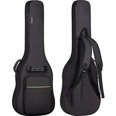 Cahaya Gitarrväska och elgitarrväska, akustisk gitarr, gitarrväska, gitarrfodral, vattentät, vadderad gitarrryggsäck, vadderad gitarrväska, Gul linje 6 mm tjock, E-gitarrentasche, elgitarr väska