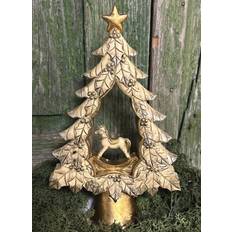 Beige Decoraties Clayre & Eef Beeld Kerstboom 20 cm