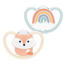 Nuk Nappar & Bitleksaker Nuk Nappar 2-pack Space Beige/Blå 0-6 mån Nappar