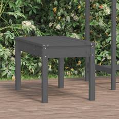 vidaXL Grau 80 x 44 x 45 cm Massivholz Kiefer Gartenbank