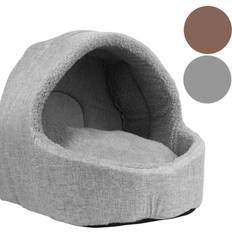 Proudpet fleece cat small dog cat igloo bed soft padded cosy