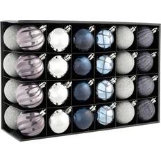 WeRChristmas Shatterproof Luxury Blue/Charcoal/Dove Grey/Silver Julgranspynt 48st