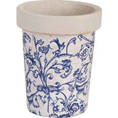 Long Tom Round Pot Planter Blue/White