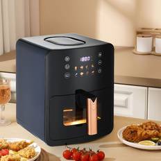 Fryers LivingAndHome 5L Black Digital Air Fryer with Visual Window