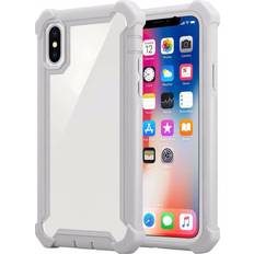 Cadorabo Hybrid 2-in-1 Acrylic Cover iPhone XS Max Smartphone Hülle, Grau