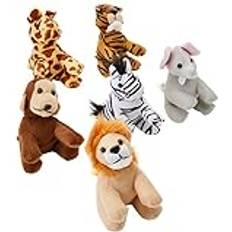 Lion Soft Toys Baker Ross Baker Ross AG756 Dschungeltier, Plüschfreunde, süße, sortierte Kuscheltiere für Kinder, 6 Stück