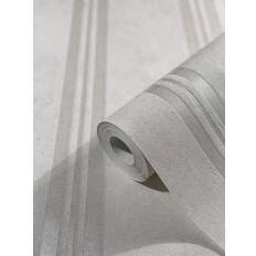 Wallpapers Marburg Galerie City Glam Off White Silver Striped Embossed Wallpaper
