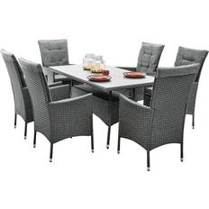 Rechteckig Essgruppen Trendline Dining-Loungeset Bergamo Essgruppe, 1 Tisch einschl. 6 Stühle