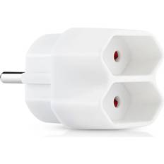 Splitterstik 2-Vejs EU Adapter med 2 Stikkontakter