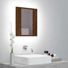 Marrone Mobiletti con Specchio per Bagno vidaXL Mobile Bagno Specchio LED Rovere Marrone 40x12x45 cm Multistratocod MXL 74441