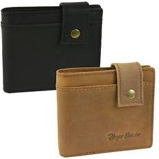 enrico mens wallet bifold genuine press stud coin note holder