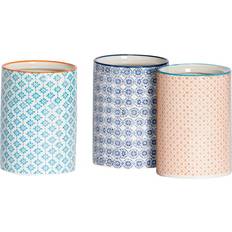 Multicoloured Utensil Holders Nicola Spring Hand-Printed Kitchen Canisters Utensil Holder