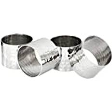 Argento Portatovaglioli Premier Housewares Napkin Rings - Hammered Silver - Set of 4 Portatovagliolo