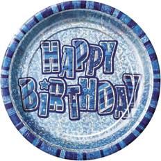 Blue Disposable Plates Unique Party Prism Glitz Birthday Disposable Plates Pack of 8