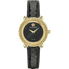 Versace Greca Twist Leather Strap Watch ONE SIZE