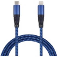 Lightning USB C cable, blå/sort