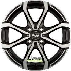 16" - 4/100 Autofelgen MSW x4 gloss black full polished 6x16 et40 lk4/100 ml63.3 felge