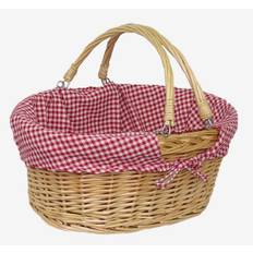 Cotton Baskets RED HAMPER Swing Handle Shopping Rose Basket