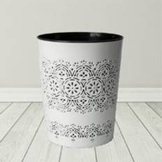 Blue Canyon Floral Waste Paper Bin White