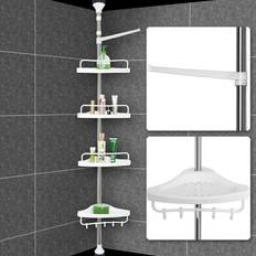 Staal Douche Caddy's Deuba Doucherek Telescopisch Verstelbaar 155-304 cm