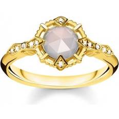 18k Rings Thomas Sabo Gold Plated Agate Ring - Grey