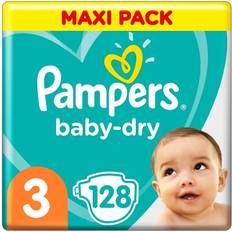 Nappies size 3 Pampers baby-dry size 3 128 nappies up to 12 hours all-round protection, 6-10kg